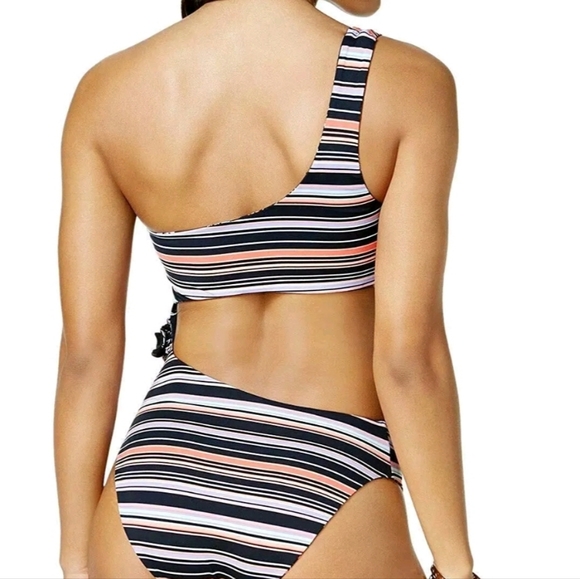 Bar III Reversible One-Shoulder Cutout 1-Piece Swimsuit, Size L, floral - Picture 4 of 4